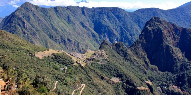 view of machu picchu from the sun gate